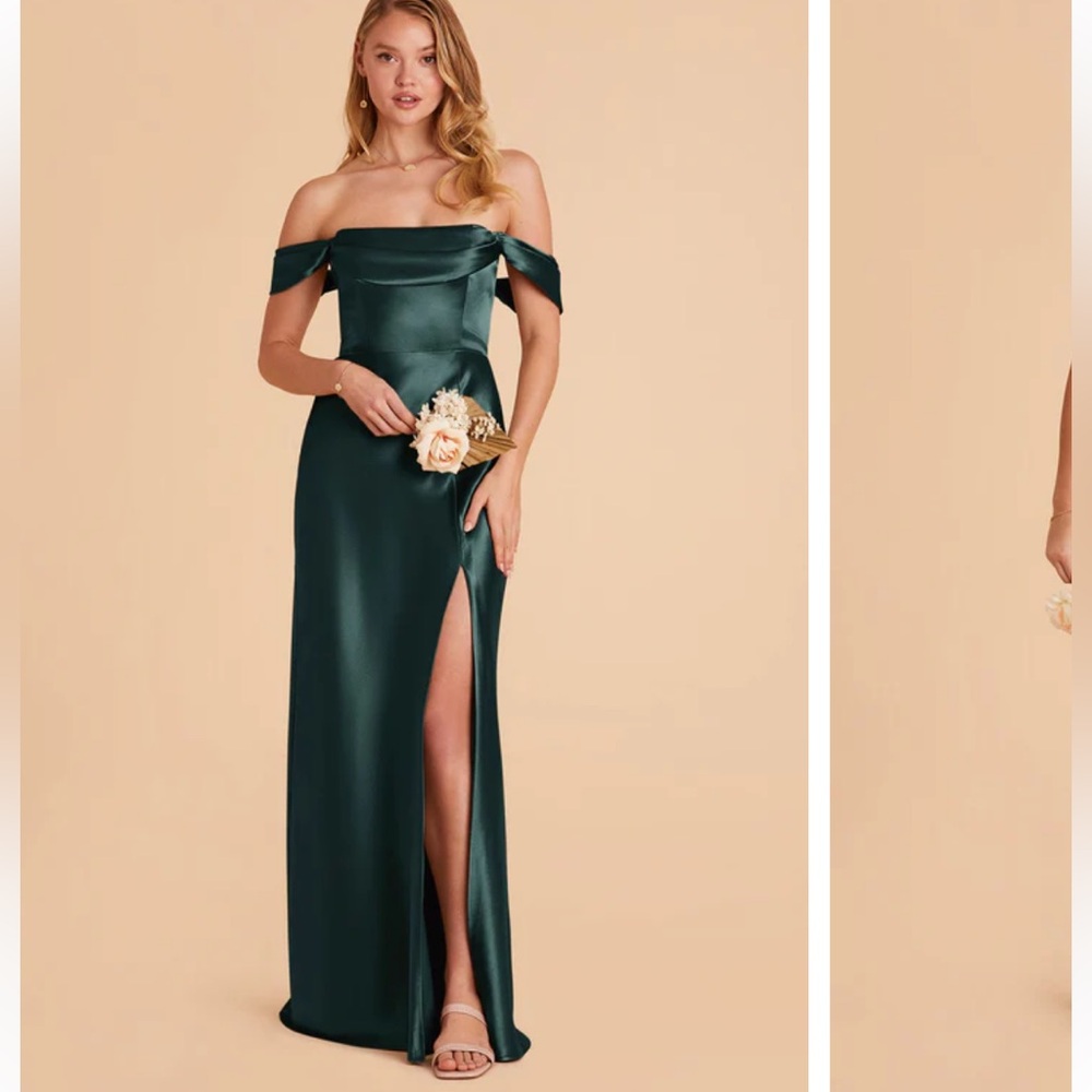 Birdy Grey Bridesmaids Dress Shiny Satin Emerald Mia Convertible Dress